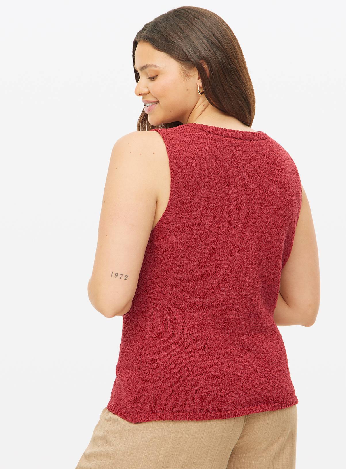 Dark Red Slub Button-Through Waistcoat 20 - Image 5